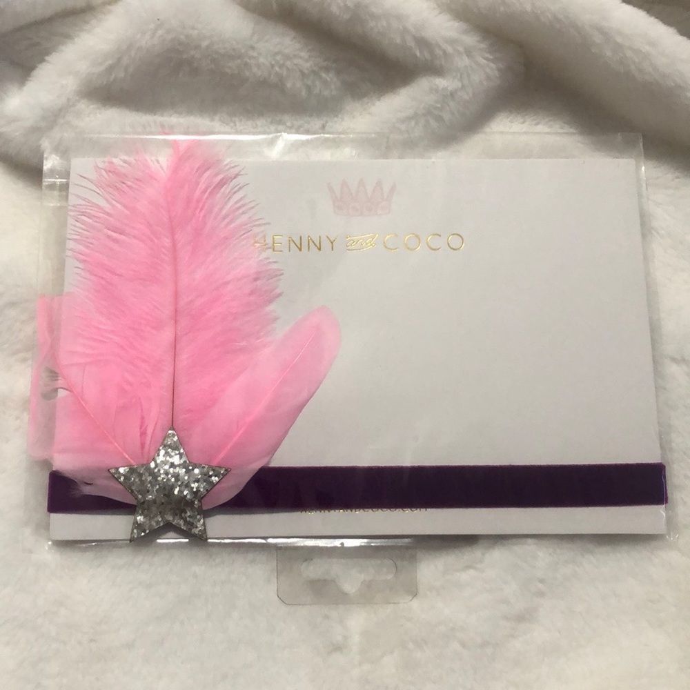 Pink Feathered Headband with Silver Sparkle Star NWT